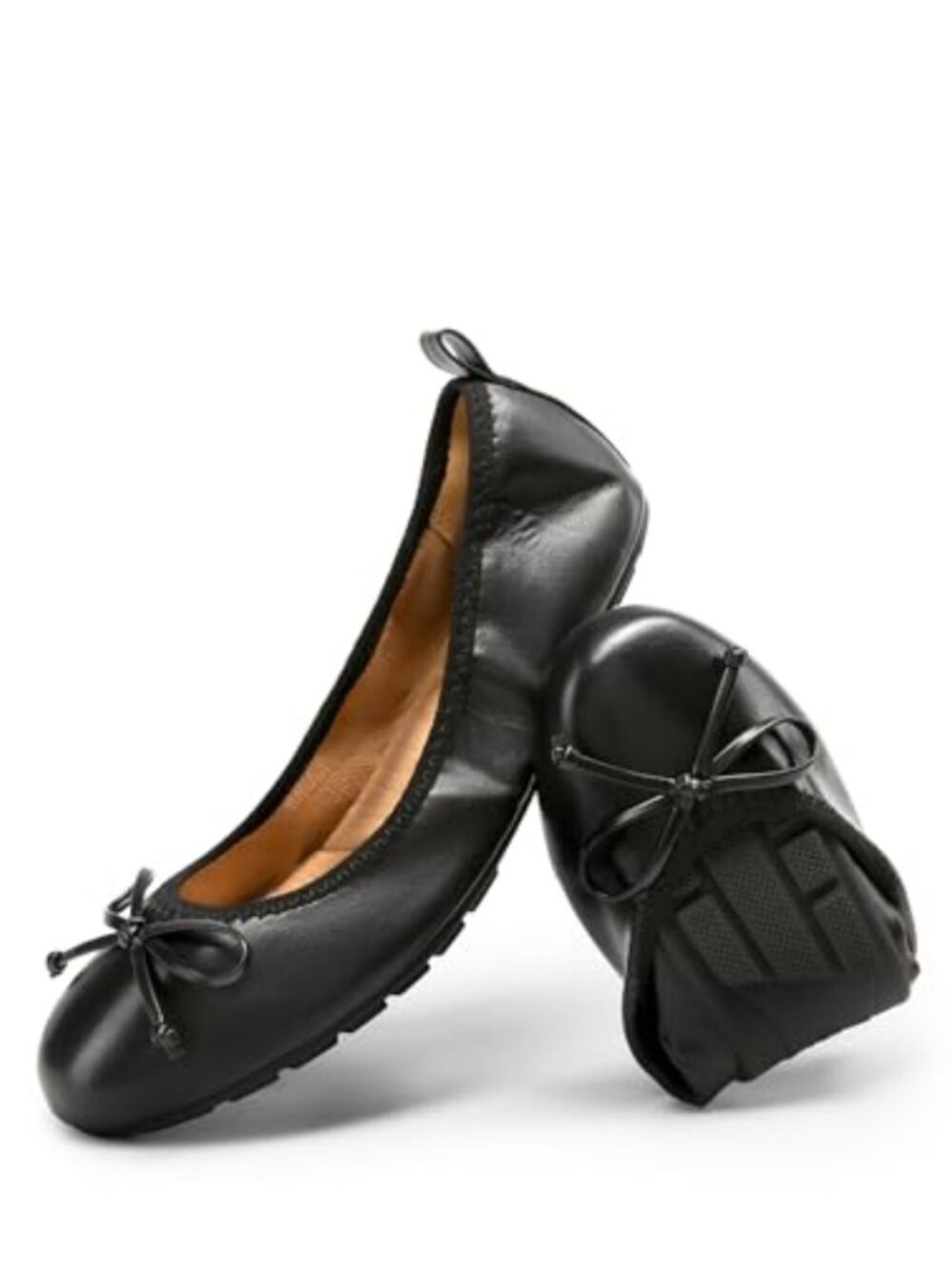 Foldable Ballet Flats Faux Leather Slip-On Comfort Shoes for Women Weddings